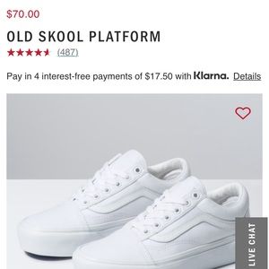 White leather platform vans